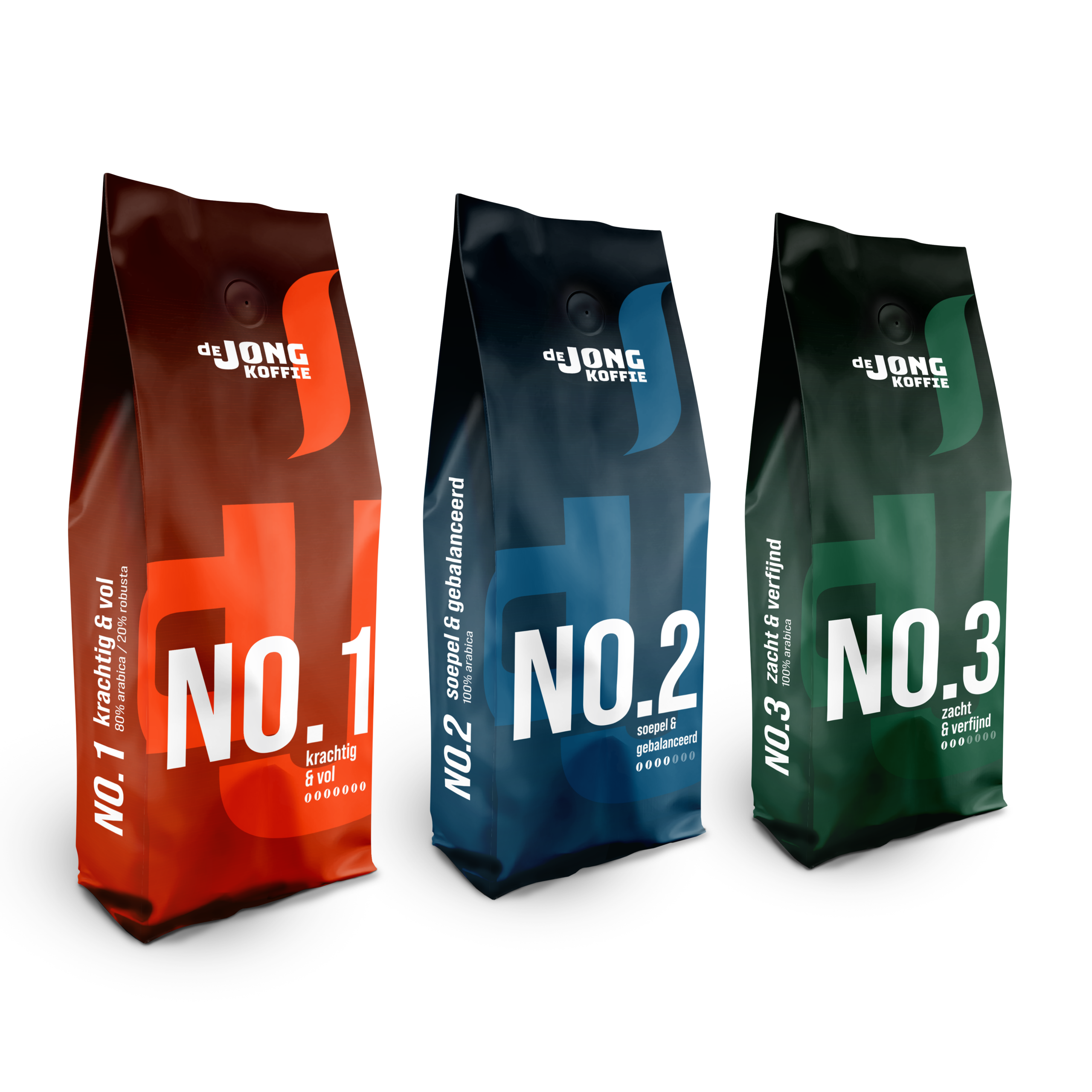 No.1, No.2 en No.3: drie andere koffies van De Jong Koffie uit Soest